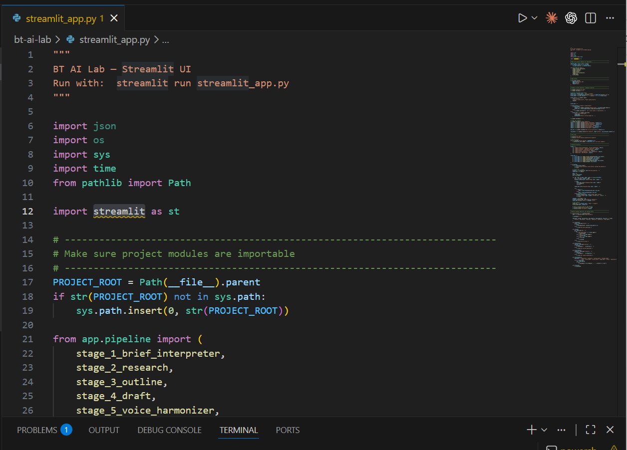 Multi-agent AI content pipeline — Python code showing stage architecture